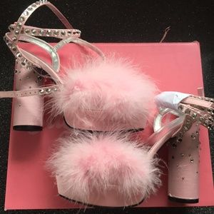 rose boudoir baby fluffy heels